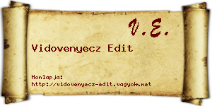 Vidovenyecz Edit névjegykártya