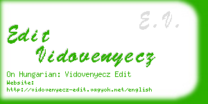edit vidovenyecz business card